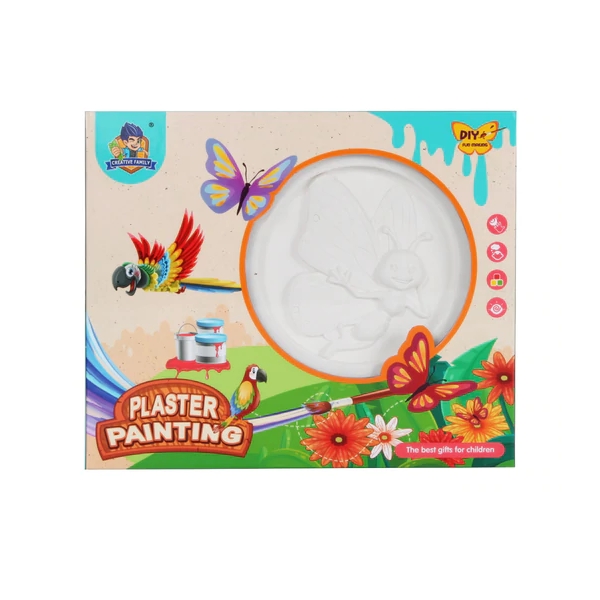 Set de pictura Plaster Painting cu 6 culori-Fluture