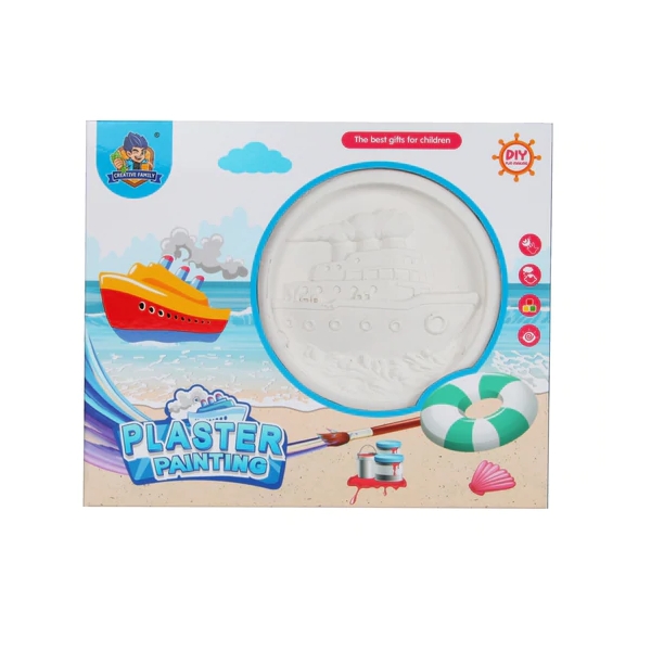 Set de pictura Plaster Painting cu 6 culori- Barca