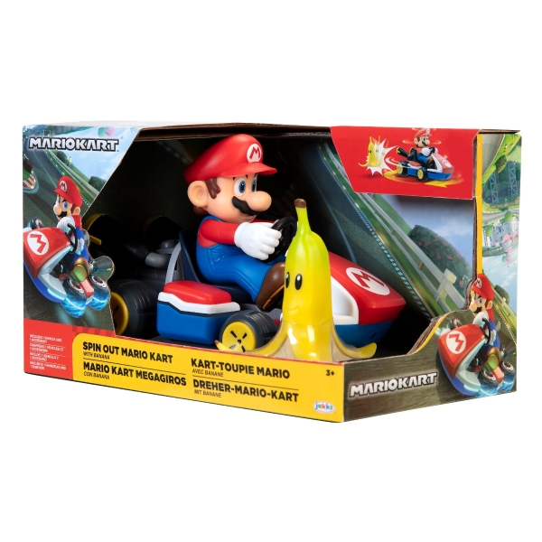 Figurina Spin Out Mario Kart 6 cm, Mario, Nintendo Mario