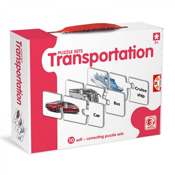 Set 10 puzzle cu transporturi 3 piese