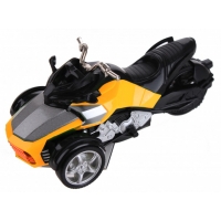 Macheta tricicleta Can-Am Spyder cu lumini si sunete, Galben 15 cm