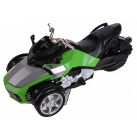 Macheta tricicleta Can-Am Spyder cu lumini si sunete, Verde 15 cm