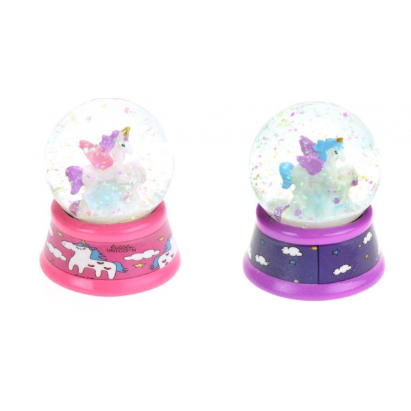 Glob decorativ cu unicorn colorat cu glitter, Diverse modele