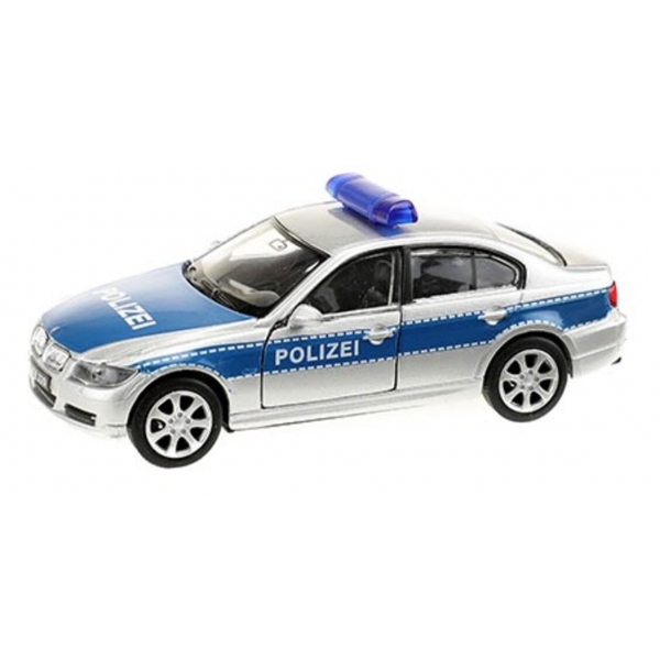 Macheta metalica Welly BMW 330i SOS 112, Politie, Gri-Albastru