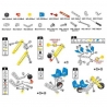 Set de constructie metalic vehicule 3D, Buldozer, Toi-Toys