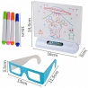 Tabla de scris fluorescenta 3d cu ochelari