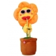 Jucarie Floare Dansatoare- Tip Cactus, Danseaza, Canta, Vorbeste, Cablu USB, Multicolor