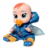 Mini Bebelus cu sunete si suzeta, Costum Albastru, 11 cm