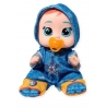 Mini Bebelus cu sunete si suzeta, Costum Albastru, 11 cm
