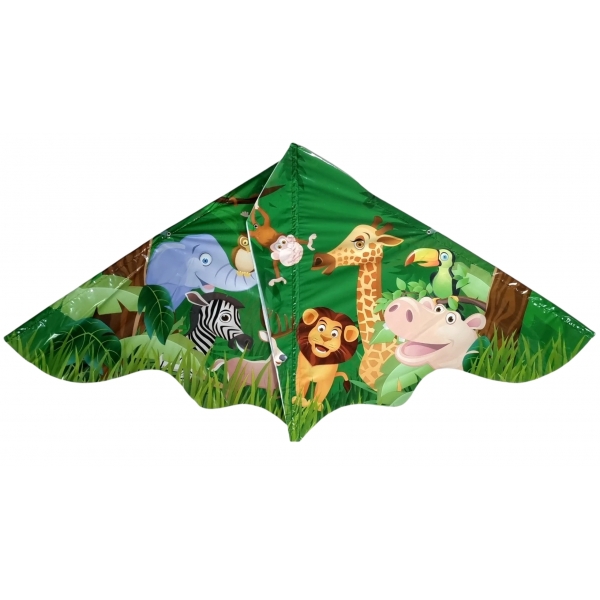 Jucarie de exterior, Zmeu cu imprimeu colorat animale din jungla, 120 cm