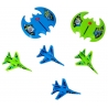 Set 4 Avioane, Cu Lansator, Verse si Albastru