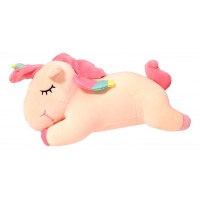 Pernuta pentru copii, Unicorn, Roz, Catifea, 30 cm