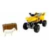 Macheta de la Ferma, ATV Galben, cu animalut si cutie depozitare, 18 x 7 cm