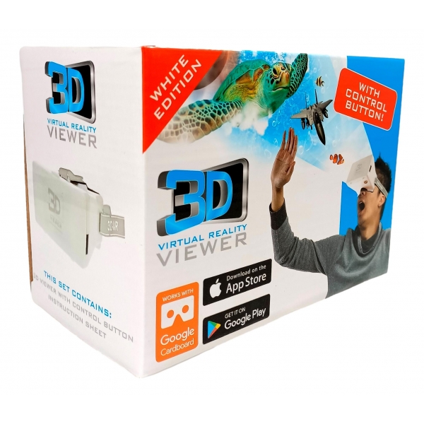 Ochelari realitatea virtuala 3D, Elastic reglabil, Alb