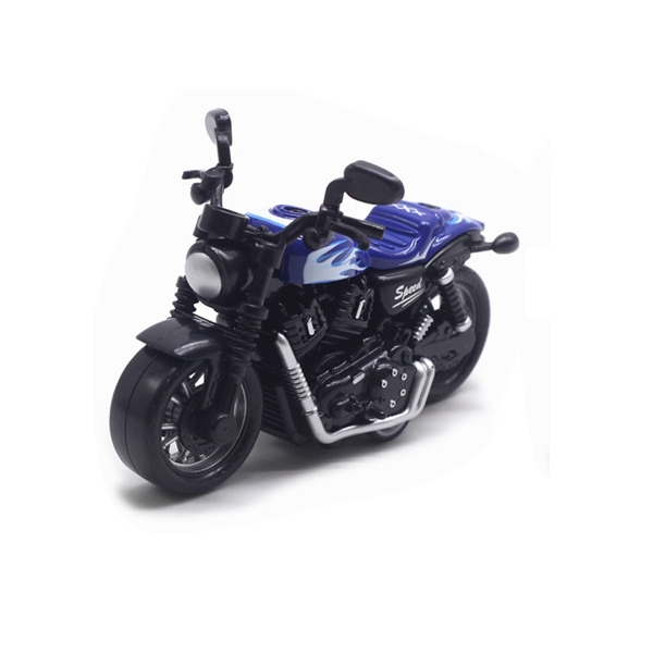 Macheta metalica motocicleta 1:36 Chopper cu pull back, Albastru