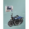 Macheta metalica motocicleta 1:36 Chopper cu pull back, Albastru