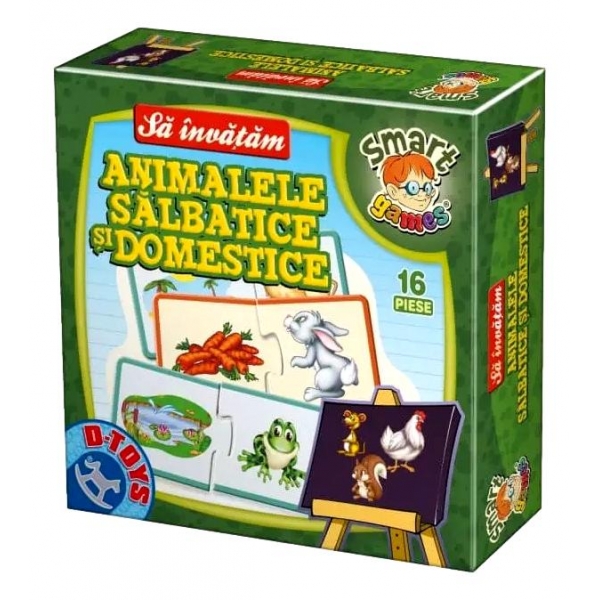 Joc Sa invatam animalele, Puzzle 16 piese