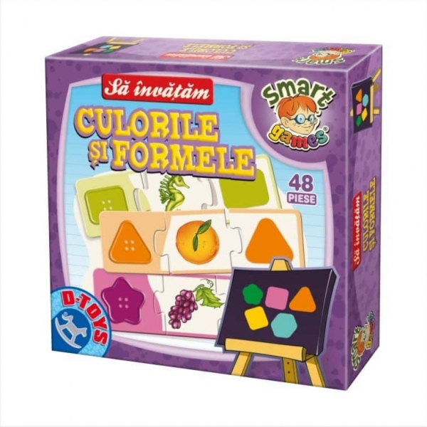 Joc Să învățăm culorile și formele, Puzzle pentru copii, 48 piese