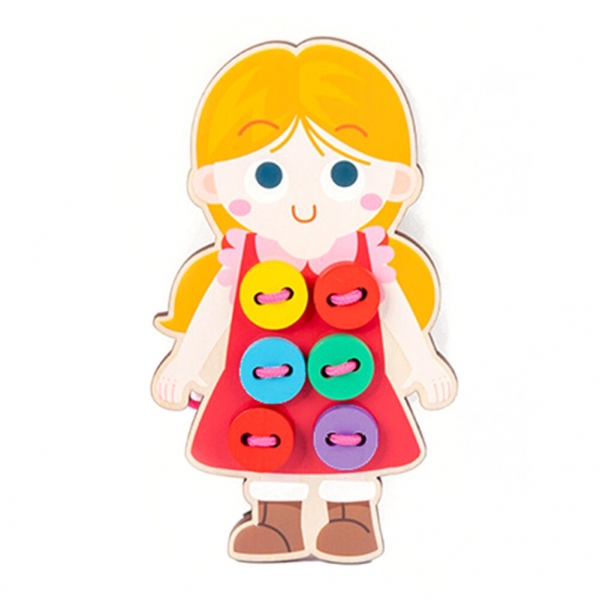 Puzzle cu snur coase nasturii, Fetita