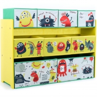 Dulap depozitare jucarii U-Grow Monsters, Galben