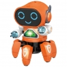 Jucarie interactiva robot cu 6 picioare cu lumini si sunete, Portocaliu