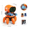 Jucarie interactiva robot cu 6 picioare cu lumini si sunete, Portocaliu