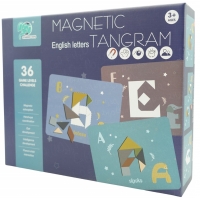 Joc magnetic tangram cu tabla si forme magnetice, 34 piese