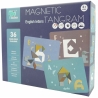 Joc magnetic tangram cu tabla si forme magnetice, 34 piese