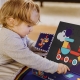 Joc educativ carte magnetica si puzzle creativ 2 in 1, 129 piese