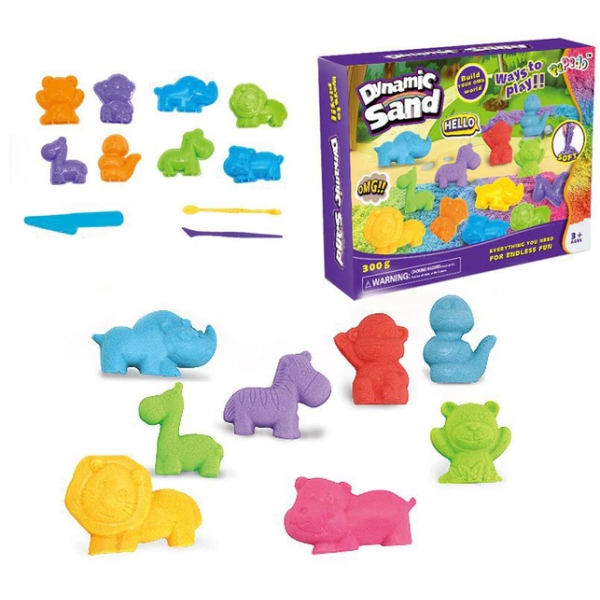 Nisip kinetic Dinamic Sand 300g- Animale
