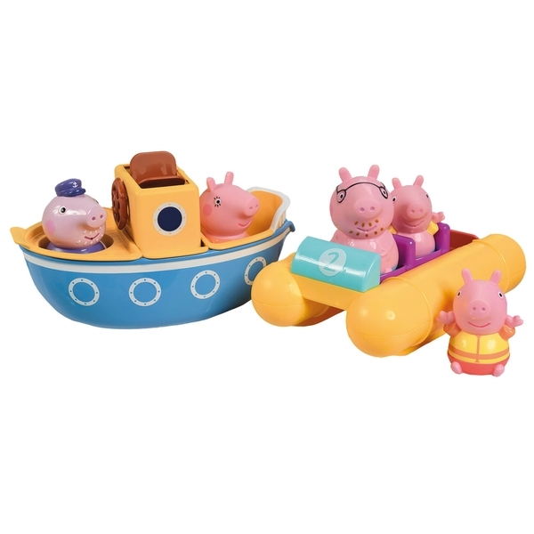 Set de joaca pentru baie barca si familia purcelusilor Peppa Pig