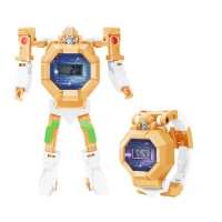 Jucarie interactiva ceas 2 in 1 transformabil in robot, Galben