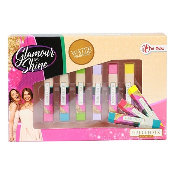Set pentru fetite 6 crete pentru colorarea parului, Toi-Toys