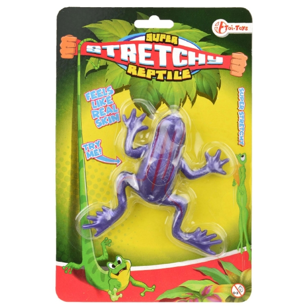 Jucarie antistres elastica Super Stretchy Reptile, Broasca, Diverse culori