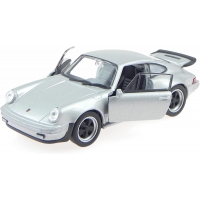 Macheta metalica Welly 1:34 Porsche 911 Turbo, Gri, 12 cm