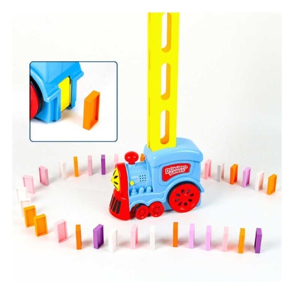 Jucarie interactiva trenulet electric domino, 60 de piese