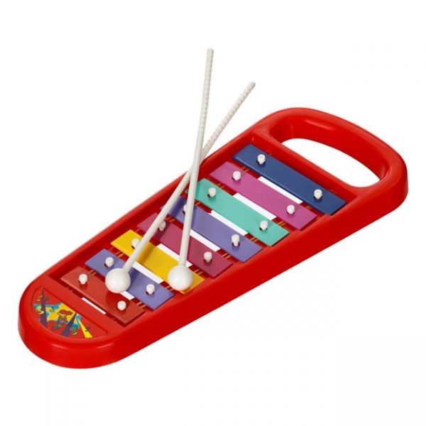 Jucarie interactiva instrument muzical Xilofon, de jucarie pentru copii, multicolor cu 8 tonuri muzicale, 28,5x11x2 cm