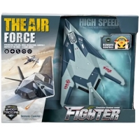Jucarie interactiva avion de lupta cu telecomanda si lumini
