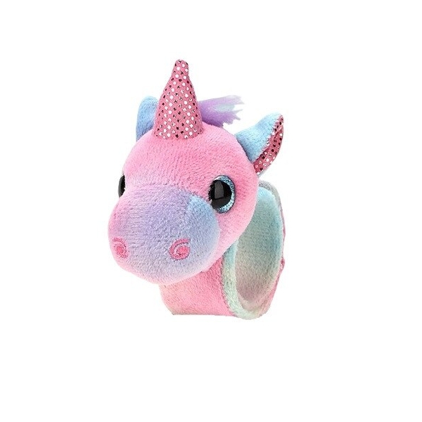 Jucarie de plus bratara unicorn cu accesorii, Roz, 21 cm