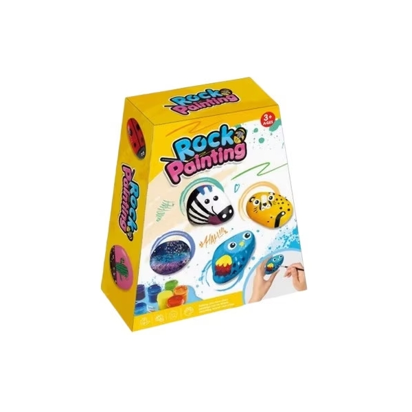 Set de joaca creativ pictura pe piatra Rock Painting, 16 piese