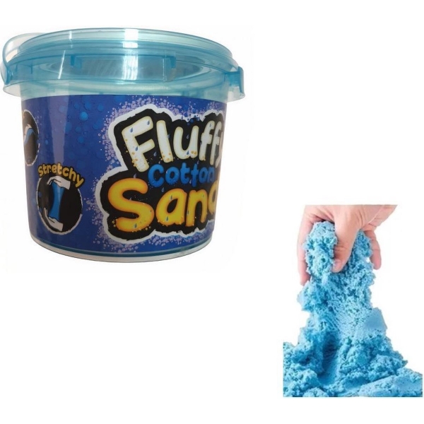 Nisip pufos si elastic pentru modelare Fluffy Cotton Sand, 300g, Albastru, Toi-Toys