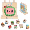 Puzzle din cuburi Cocomelon 4 imagini, 18 luni+, 9 piese