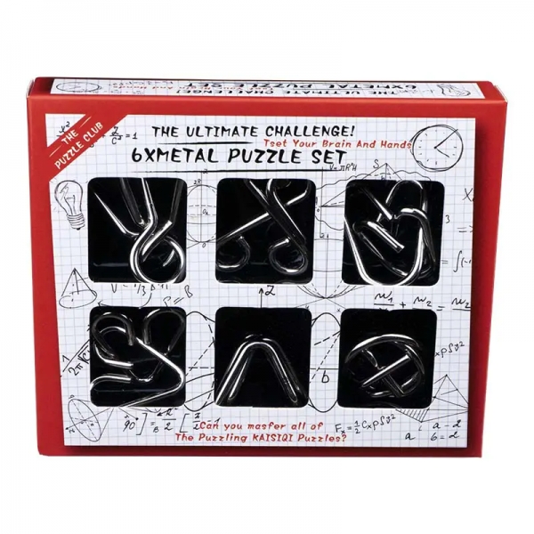 Puzzle metalic de Logica si Concentrare, 6 provocari, 15 cm