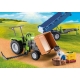 Playmobil - Tractor Cu Remorca Si Muncitor