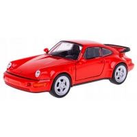 Macheta metalica Welly 1:34 Porsche 911 Turbo, Rosu, 12 cm