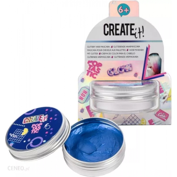 Mascara pentru par cu sclipici pentru fetite Create It! Albastru
