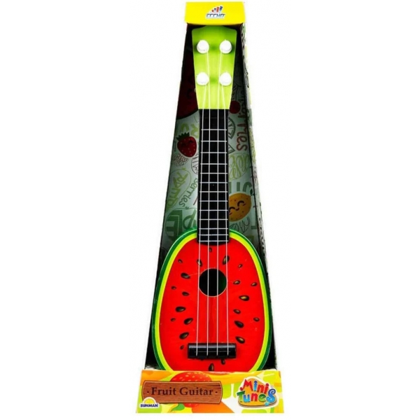 Mini chitara Eccho cu imprimeu pepene, 36 cm