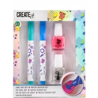 Set lacuri de unghii si markere pentru fetite Create It! Roz