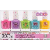 Set 5 lacuri de unghii parfumate pentru fetite Create It!