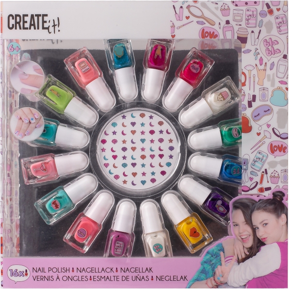 Set pentru fetite 16 lacuri colorate pentru unghii Create It!